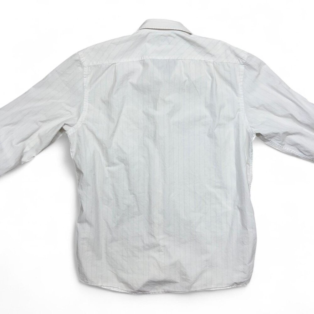 Vintage American Rag Cotton Striped White Button Long Sleeve Large - Picture 7 of 8